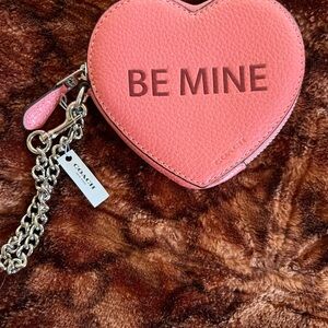 NEW LE Coach Be Mine XOXO Heart-Shaped Coin Purse